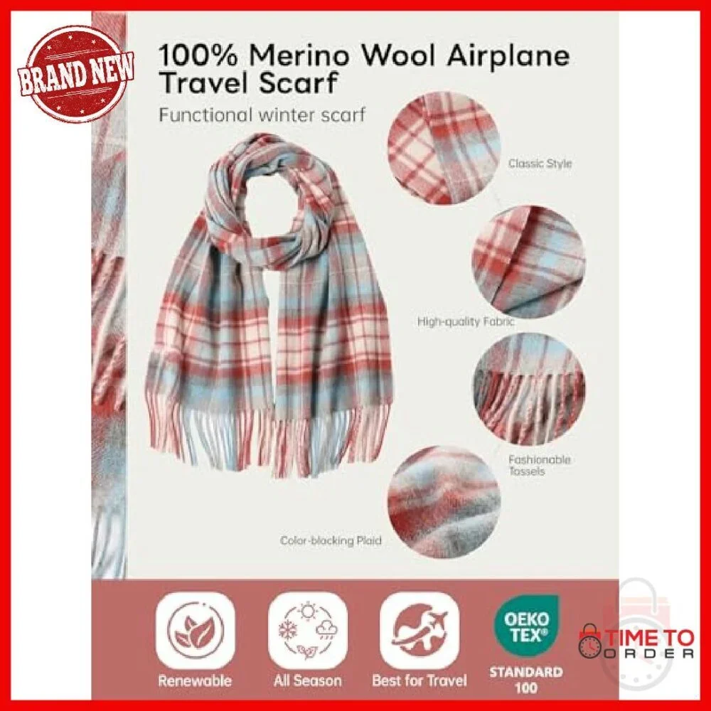 100% Merino Wool Winter Scarf Shawl Wrap Pashmina Soft Lightweight